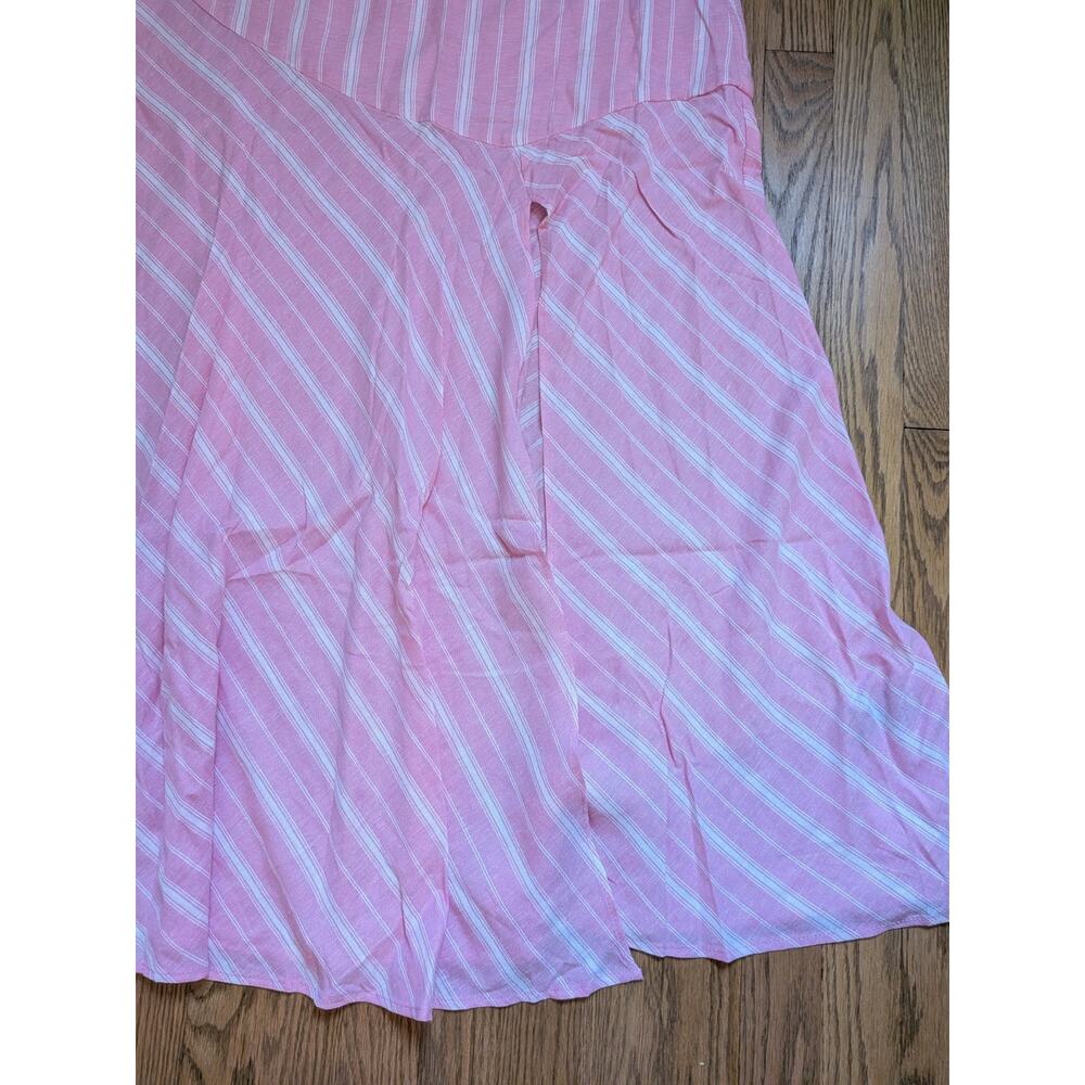 ZARA NWT Women's XL Skirt Maxi Asymmetrical Linen Pink - Picture 2 of 8